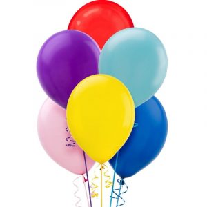 6 Colorful Helium Balloons