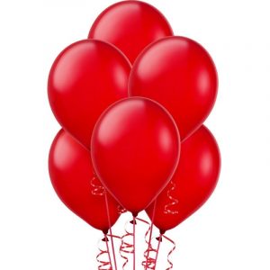 6 Red Helium Balloon